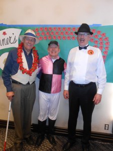 PDG Lion Kevin, ID Candidate Lion Robert, and PDG Lion Mel in the "Winners Circle"