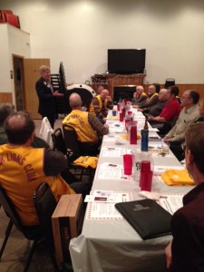 PCC Robert leads a discussion with Lion leaders in Wishek, ND.