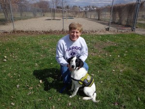 PCC Robert Littlefield had an opportunity to meet one of the service dogs on a break.