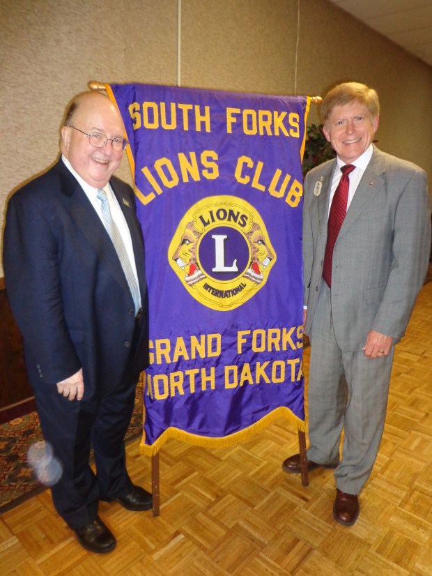 PIP Bill Biggs has never forgotten his Lion roots, pictured here with ID-Elect Robert Littlefield.