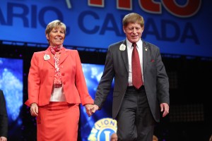 Kathy and ID Robert leaving the stage after being announced as a newly elected ID couple. 