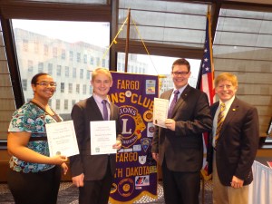 Local winners of the Fargo Lions "Speak Up for Service" contest in 2014.
