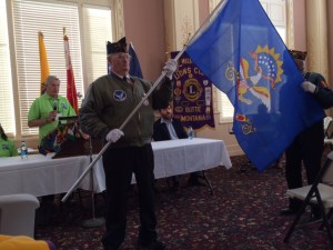 The North Dakota flag is presented 