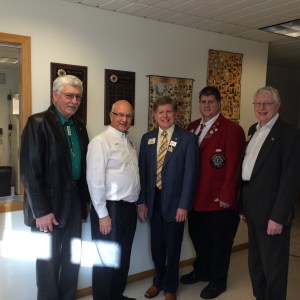 Lion Dick, Lion Rick, ID Robert, DG Shawn, & PID Art Marson at the Eye Bank.