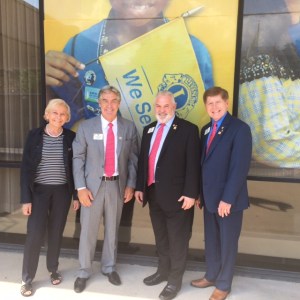 PID Claudette Cornet, ID Svein, ID Eric Carter, and ID Robert stop for a minute in front of LCI headquarters in Oak Brook, IL.