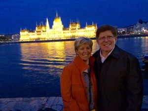 Parliament at night.