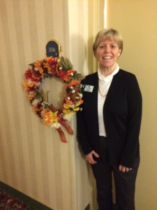 A wreath decorated our room's doorway!